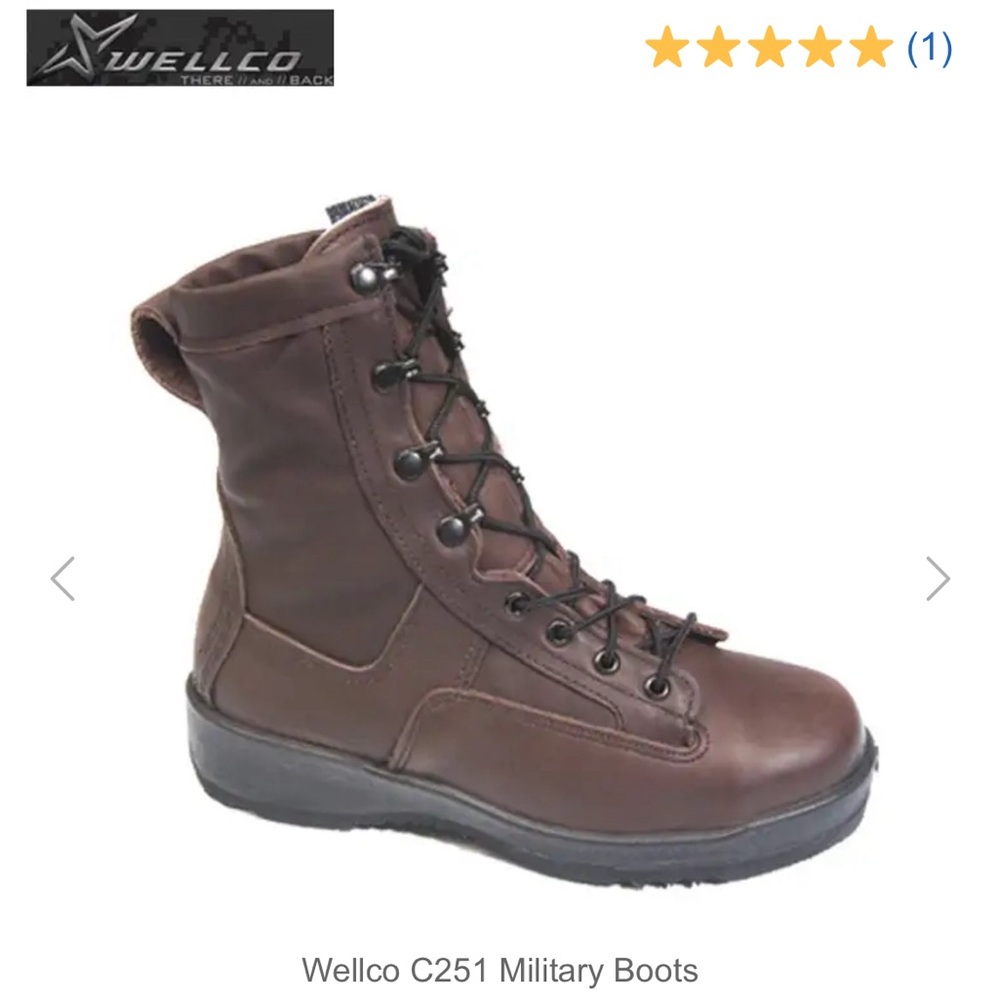 Wellco C251 brown temperate weather steel toe boot size 4R (6.5)